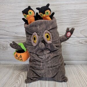 Hallmark‎ Halloween Animated Spooky Tree Owls Plush Singing Adams Family 2005